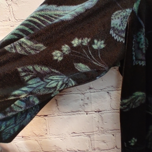 Catherines Black Jewel Velvet Art to Wear 3/4 Sleeve Top 4X - Picture 7 of 12